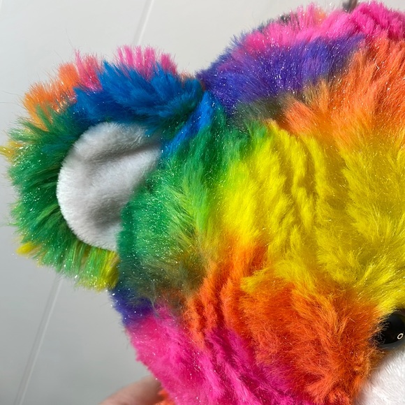 BAB Tropicolor 17" Teddy Plush Bear Sparkly Neon Tie Dye Stuffed Animal Toy - Picture 11 of 14